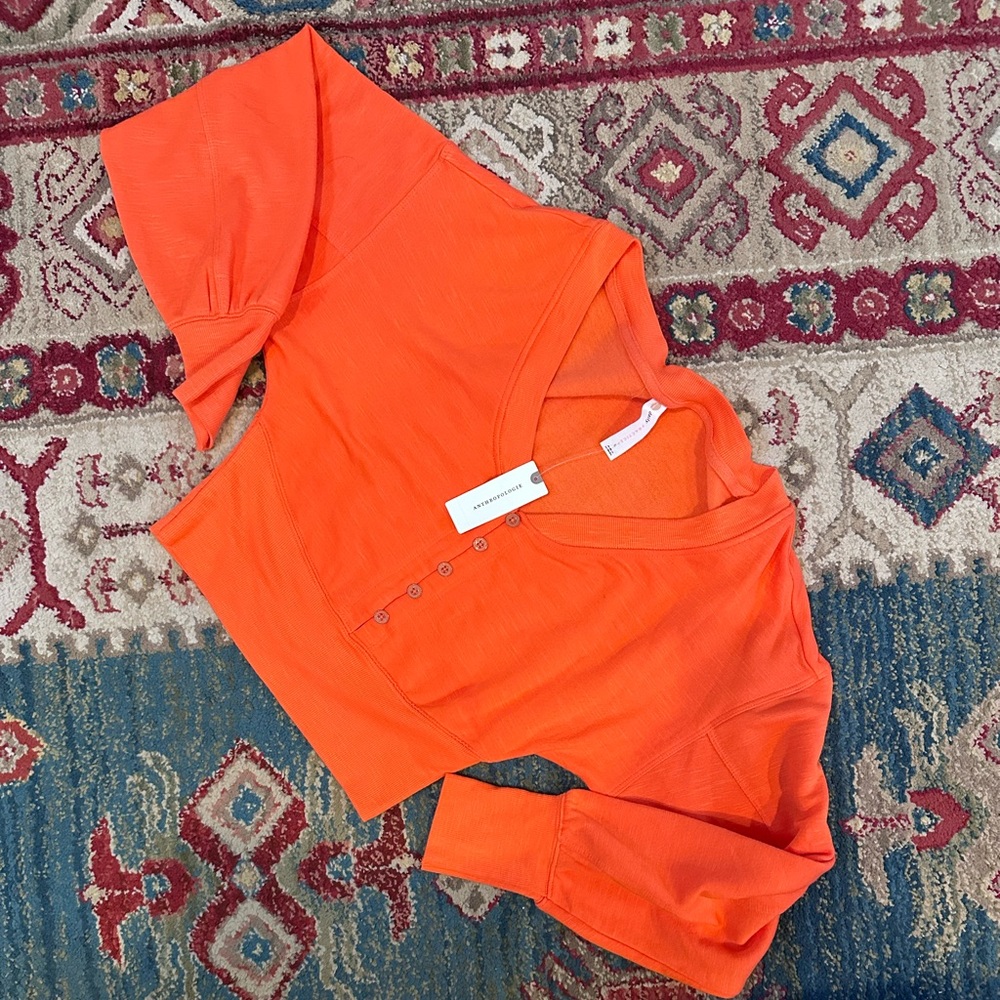 NWT Anthro Daily Practice Button Top
